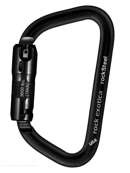 rockSteel Auto-Lock Carabiner Black